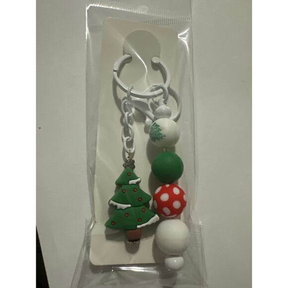Christmas Keychain or bag Charm with A Christmas tree. Homemade Brand New 4” - Picture 3 of 3